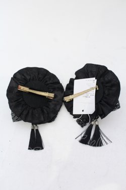 画像3: Hoshibako Works / 藤花集中華風お団子クリップ式ヘッドドレス  クロ O-25-06-28-077-LO-AC-IG-OS