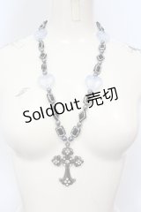 Estrellas / cross beads necklace ネックレス  ブラック×シルバー O-25-06-28-085-EL-AC-IG-ZT0709