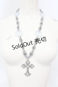 Estrellas / cross beads necklace ネックレス  ブラック×シルバー O-25-06-28-085-EL-AC-IG-ZT0709