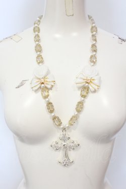 画像1: Estrellas / cross beads necklace ネックレス  ホワイト O-25-06-28-086-EL-AC-IG-OS