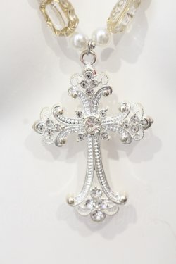 画像2: Estrellas / cross beads necklace ネックレス  ホワイト O-25-06-28-086-EL-AC-IG-OS