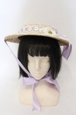 画像2: Chalmiere / フラワーサマーハット  ナチュラル×ラベンダー O-25-06-28-087-LO-AC-IG-ZTK007 (2)