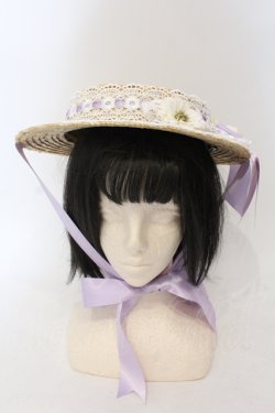 画像2: Chalmiere / フラワーサマーハット  ナチュラル×ラベンダー O-25-06-28-087-LO-AC-IG-OS