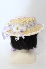 画像4: Chalmiere / フラワーサマーハット  ナチュラル×ラベンダー O-25-06-28-087-LO-AC-IG-ZTK007 (4)