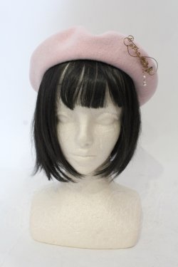 画像2: Enchantlic Enchantilly / ロゴプリントベレー帽  ピンク×ゴールド O-25-06-28-088-LO-AC-IG-OS