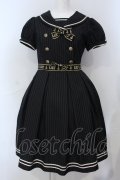 LIEF / ゴールド刺 リボンセーラーワンピース M クロ O-25-06-28-012-LO-OP-OW-OS