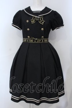 画像1: LIEF / ゴールド刺 リボンセーラーワンピース M クロ O-25-06-28-012-LO-OP-OW-OS