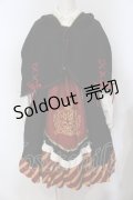 DOUDOU / ケープ付きワンピース  クロ×アカ O-25-06-28-017-LO-OP-OW-ZY