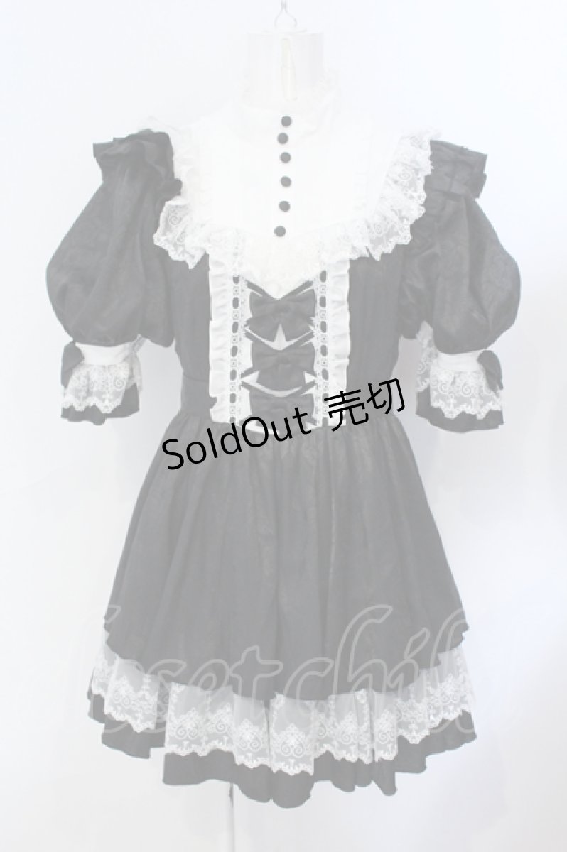 画像1: millna / ショッキングロリィタ ワンピース&ドロワーズ&ボンネット&レッグウォーマーset  クロ O-25-06-28-003-LO-OP-IG-OS (1)