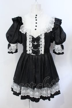 画像1: millna / ショッキングロリィタ ワンピース&ドロワーズ&ボンネット&レッグウォーマーset  クロ O-25-06-28-003-LO-OP-IG-OS