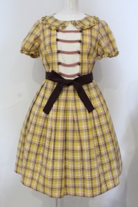 Emily Temple cute / Tin Tartanワンピース  イエロー O-25-06-28-019-ET-OP-OW-OS