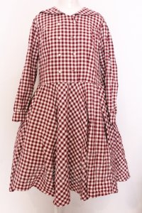 LOLITAその他 / ブロックチェックセーラーワンピース  アカ O-25-06-30-047-LO-OP-OW-OS