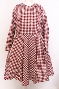画像1: LOLITAその他 / ブロックチェックセーラーワンピース  アカ O-25-06-30-047-LO-OP-OW-OS