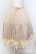axes femme kawaii / ミディフリルペチスカート M 生成り O-25-06-30-051-AX-SK-IG-OS