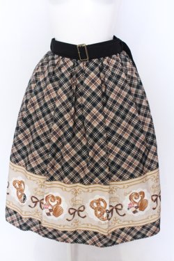 画像1: axes femme POETIQUE / プレッツェルベルト付スカート  ブラウン×クロ O-25-06-30-054-AX-SK-IG-OS