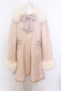 LIZ LISA / ダブルハートベルトメッセージコート  ピンク O-25-06-30-006-LO-CO-IG-OS