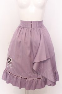 axes femme POETIQUE / パンジー刺繍ラッフルスカート M ラベンダー O-25-06-30-057-AX-SK-IG-OS