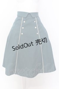 F i.n.t / ダブル釦配色タックスカート  グリーン O-25-06-30-058-CA-SK-IG-OS