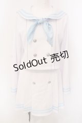 Amilige / セーラーセットアップ  シロ×サックス O-25-06-30-069-PU-OP-IG-OS