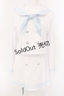 画像1: Amilige / セーラーセットアップ  シロ×サックス O-25-06-30-069-PU-OP-IG-OS