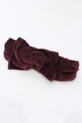 MARBLE / コーデュロイ風リボンヘアバンド  ワイン O-25-06-30-1007-GO-AC-OW-ZT208-F004