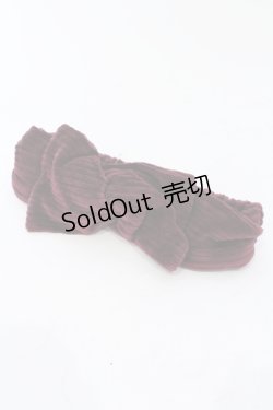 画像1: MARBLE / コーデュロイ風リボンヘアバンド  ワイン O-25-06-30-1007-GO-AC-OW-ZT208-F004