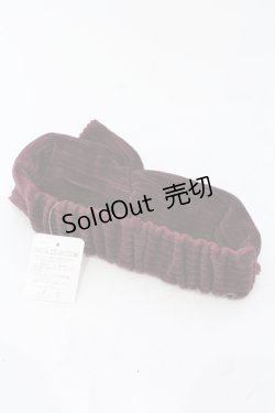 画像2: MARBLE / コーデュロイ風リボンヘアバンド  ワイン O-25-06-30-1007-GO-AC-OW-ZT208-F004