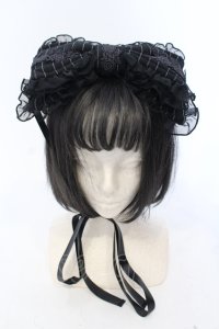 FRILL / リボンヘッドドレス  ブラック O-25-06-30-1013-HN-TO-OW-OS