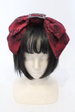 画像1: Sheglit / "Bell Rose"リボンカチューシャ  ワイン O-25-06-30-1014-EL-AC-OW-OS