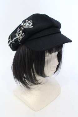 画像1: Deorart / パッチチェーンキャスケット  ブラック O-25-06-30-1015-PU-AC-IG-OS