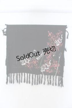 画像2: Deorart / クロスプリントスクエアストール  ブラック O-25-06-30-1002-PU-ZA-IG-ZT144