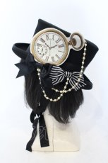 画像3: 【SALE】ALICE and the PIRATES / Milky Rail Train clockシルクハット  ブラクック O-25-06-30-1016-PA-AC-IG-ZTK007 (3)