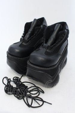 画像1: Demonia / BOXER-01　厚底スニーカー  ブラック O-25-06-30-1017-PU-SH-IG-OS