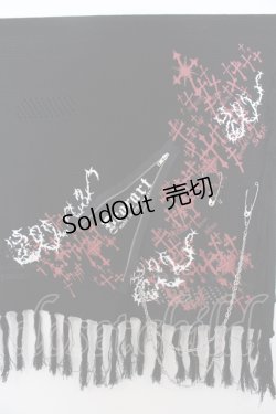 画像3: Deorart / クロスプリントスクエアストール  ブラック O-25-06-30-1002-PU-ZA-IG-ZT144