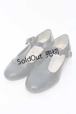 画像1: m petit by misako / AMPUリボンストラップパンプス M クロ O-25-06-30-1018-LO-SH-IG-ZT-K014