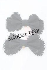 metamorphose / チャーム付リボンクリップ  クロ O-25-06-30-1004-ME-AC-OW-ZT0709