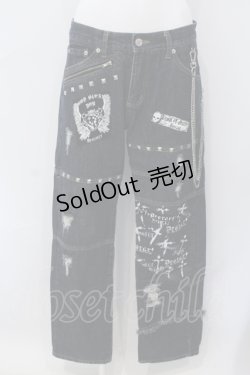 画像1: Deorart / プリントスタッズデニムパンツ M インディゴ O-25-06-30-077-PU-PA-IG-ZY