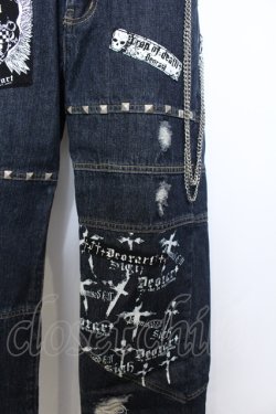 画像2: Deorart / プリントスタッズデニムパンツ M インディゴ O-25-06-30-077-PU-PA-IG-OS