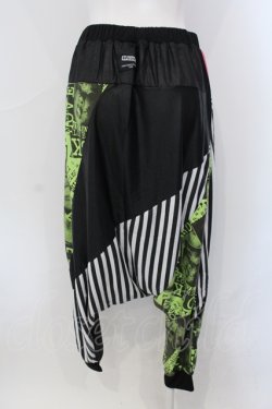 画像3: SUPER LOVERS / 継ぎ接ぎサルエルパンツ  ブラック×グリーン×ホワイト O-25-06-30-080-PU-PA-IG-OS