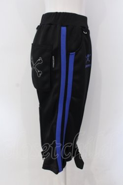 画像2: LOVER'S ROCK / ボンテージジャージハーフパンツ  ブラック×ブルー O-25-06-30-081-PU-PA-IG-OS