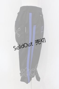 画像2: LOVER'S ROCK / ボンテージジャージハーフパンツ  ブラック×ブルー O-25-06-30-081-PU-PA-IG-ZY