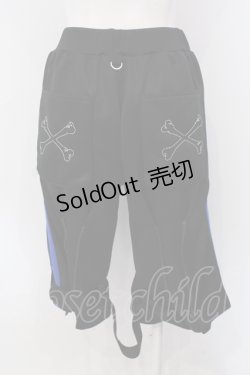 画像3: LOVER'S ROCK / ボンテージジャージハーフパンツ  ブラック×ブルー O-25-06-30-081-PU-PA-IG-ZY