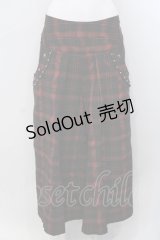 SEX POT ReVeNGe / チェックハイウエストワイドパンツ  レッド×ブラック O-25-06-30-082-SP-PA-IG-OS