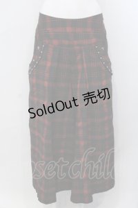 SEX POT ReVeNGe / チェックハイウエストワイドパンツ  レッド×ブラック O-25-06-30-082-SP-PA-IG-OS