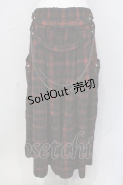 画像3: SEX POT ReVeNGe / チェックハイウエストワイドパンツ  レッド×ブラック O-25-06-30-082-SP-PA-IG-OS