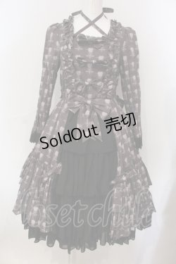 画像1: ATELIER PIERROT / Rosy Bouquet Dress 1 ライトグレー×ブラック O-25-06-30-089-EL-OP-OW-OS