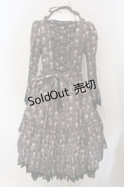 画像4: ATELIER PIERROT / Rosy Bouquet Dress 1 ライトグレー×ブラック O-25-06-30-089-EL-OP-OW-OS