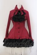 MARBLE / ゴシック調ダイヤカットタイ付きブラウス型ワンピース  ワイン O-25-06-30-090-GO-OP-OW-OS