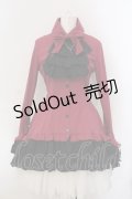MARBLE / ゴシック調ダイヤカットタイ付きブラウス型ワンピース  ワイン O-25-06-30-090-GO-OP-OW-OS