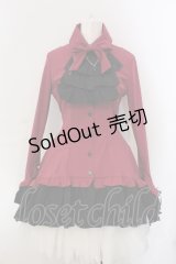 MARBLE / ゴシック調ダイヤカットタイ付きブラウス型ワンピース  ワイン O-25-06-30-090-GO-OP-OW-OS